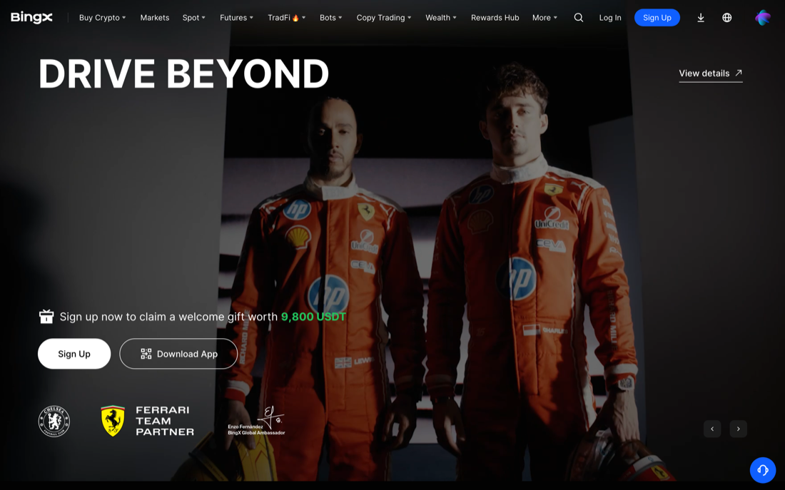 BingX homepage