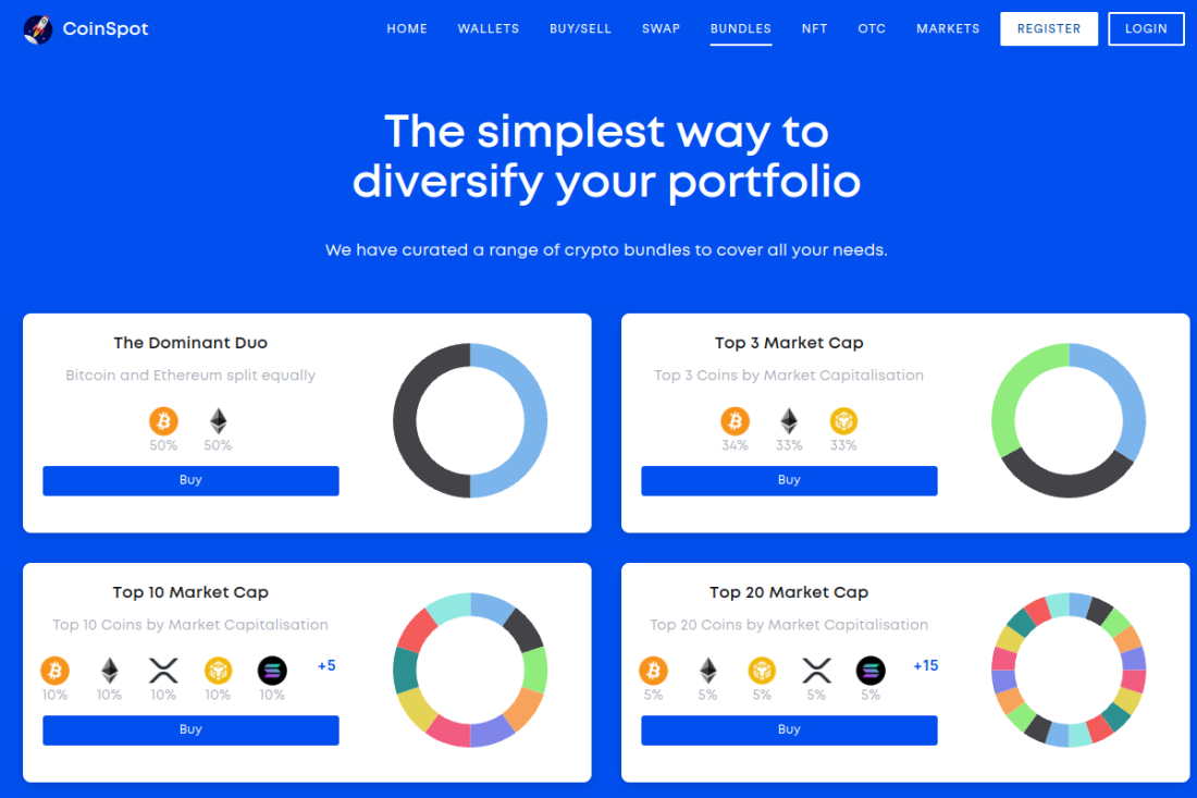 CoinSpot crypto bundles page
