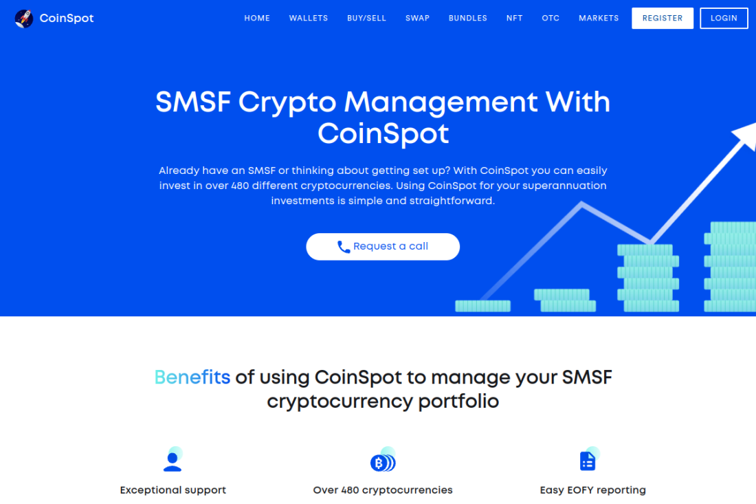 CoinSpot SMSF crypto management page