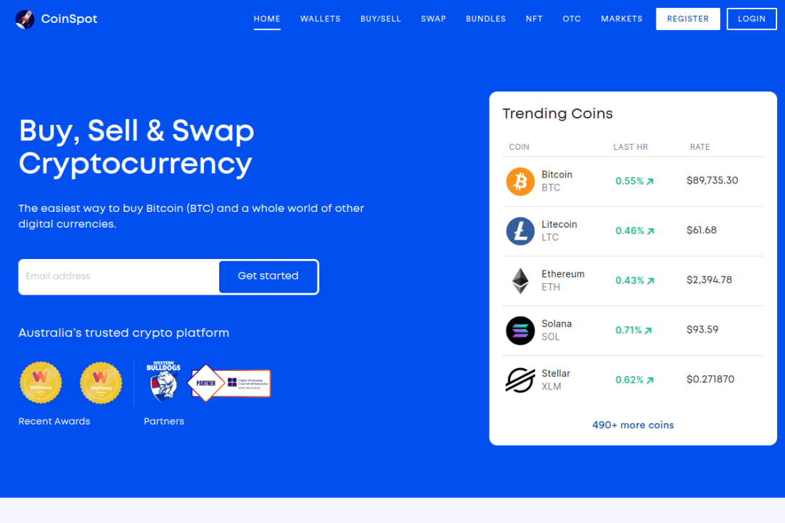 CoinSpot homepage