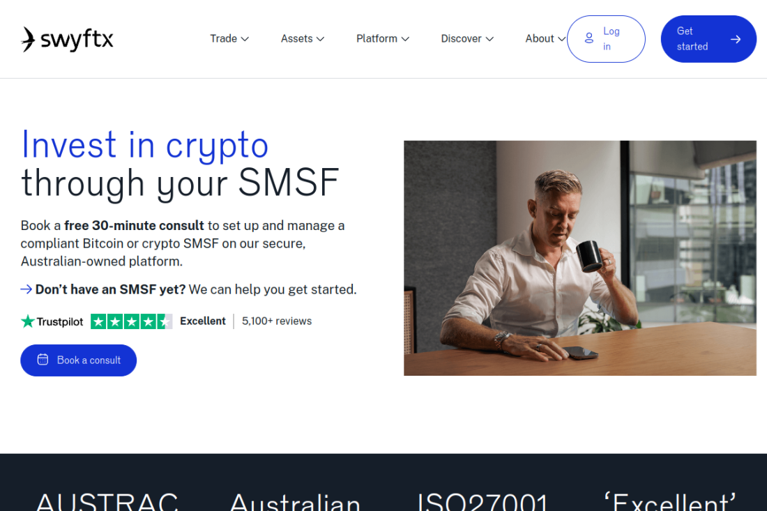 Swyftx SMSF investing page